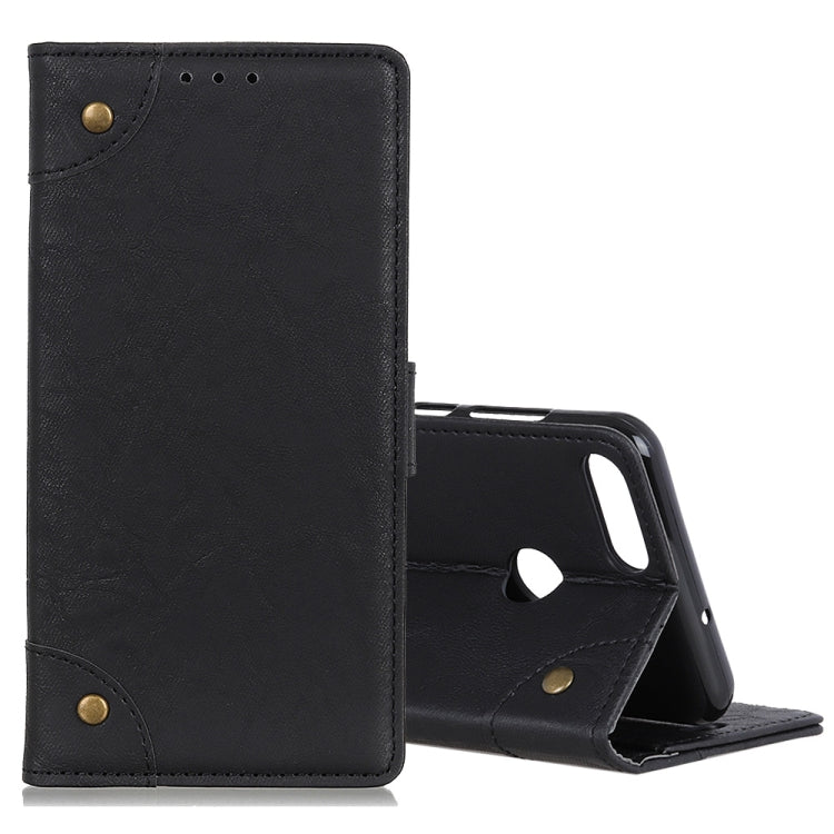 For Motorola Moto E6 Play Copper Buckle Retro Crazy Horse Texture Horizontal Flip Leather Case with Holder & Card Slots & Wallet