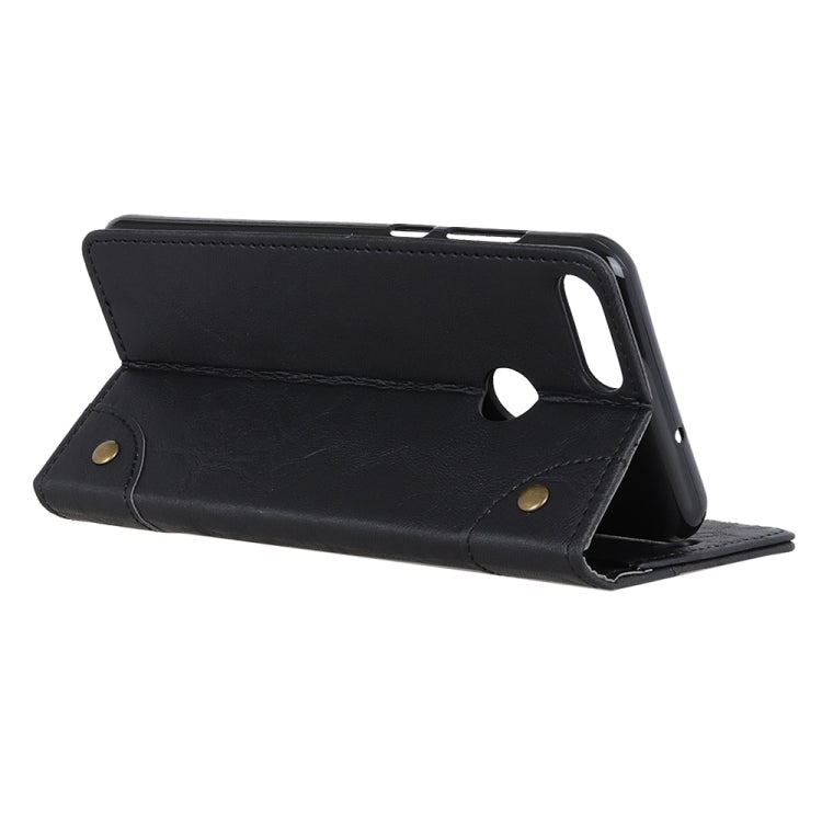 For Motorola Moto E6 Play Copper Buckle Retro Crazy Horse Texture Horizontal Flip Leather Case with Holder & Card Slots & Wallet