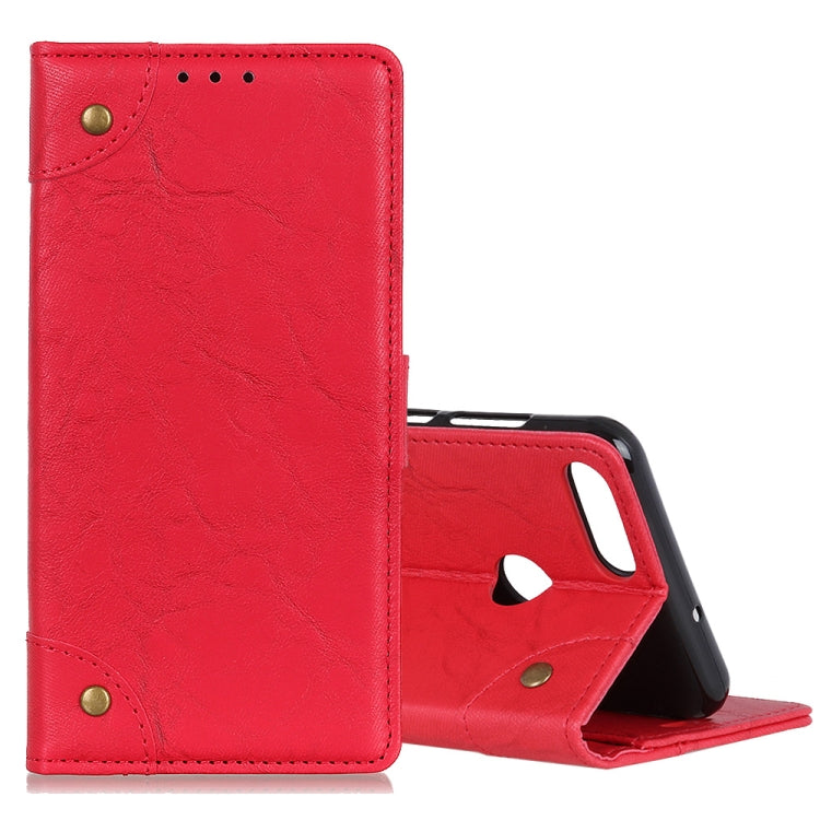 For Motorola Moto E6 Play Copper Buckle Retro Crazy Horse Texture Horizontal Flip Leather Case with Holder & Card Slots & Wallet
