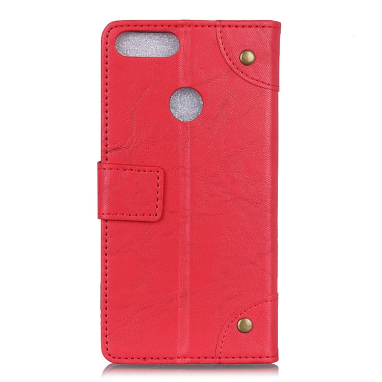 For Motorola Moto E6 Play Copper Buckle Retro Crazy Horse Texture Horizontal Flip Leather Case with Holder & Card Slots & Wallet