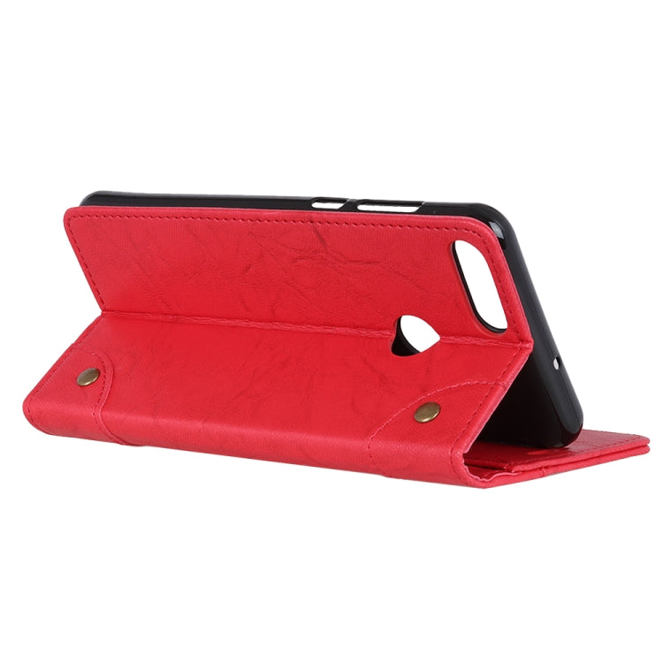 For Motorola Moto E6 Play Copper Buckle Retro Crazy Horse Texture Horizontal Flip Leather Case with Holder & Card Slots & Wallet