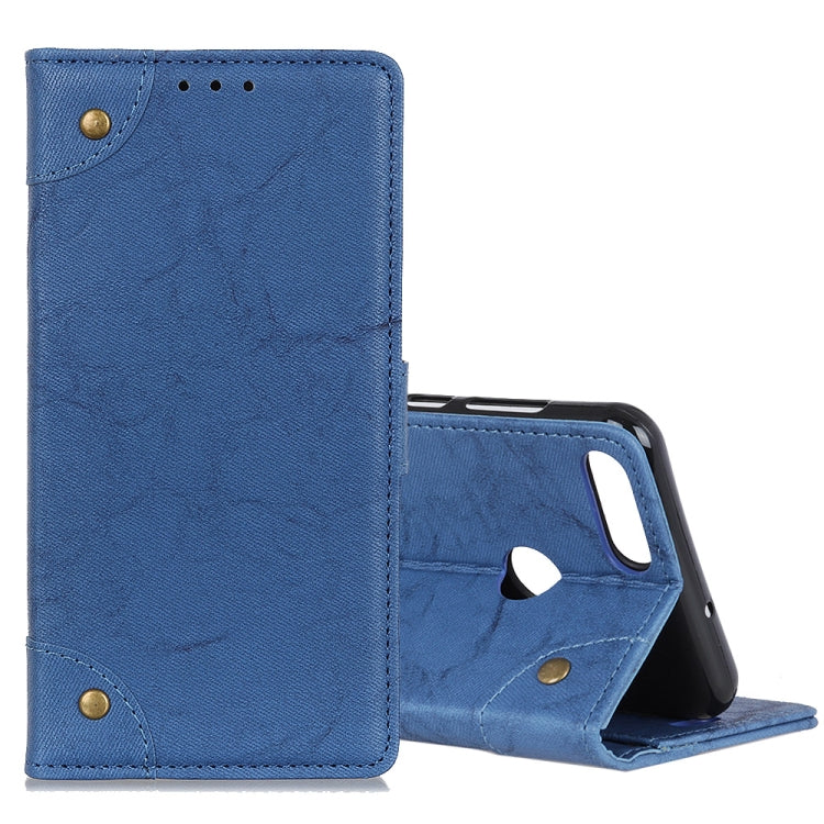 For Motorola Moto E6 Play Copper Buckle Retro Crazy Horse Texture Horizontal Flip Leather Case with Holder & Card Slots & Wallet