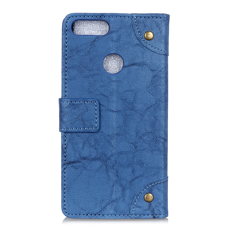 For Motorola Moto E6 Play Copper Buckle Retro Crazy Horse Texture Horizontal Flip Leather Case with Holder & Card Slots & Wallet