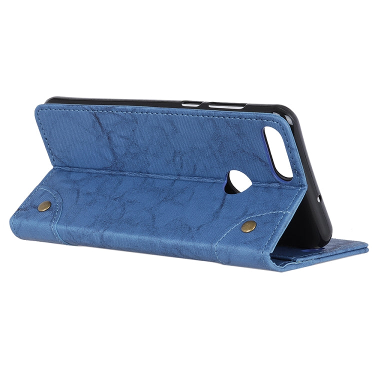 For Motorola Moto E6 Play Copper Buckle Retro Crazy Horse Texture Horizontal Flip Leather Case with Holder & Card Slots & Wallet