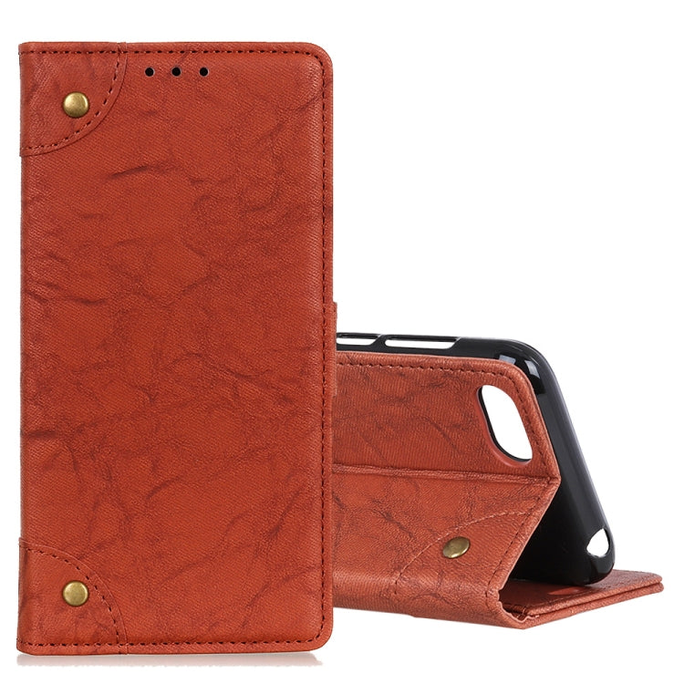 For Alcatel 1V (2019) Copper Buckle Retro Crazy Horse Texture Horizontal Flip Leather Case with Holder & Card Slots & Wallet