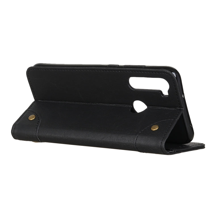 For Xiaomi Redmi Note 8T Copper Buckle Retro Crazy Horse Texture Horizontal Flip Leather Case with Holder & Card Slots & Wallet