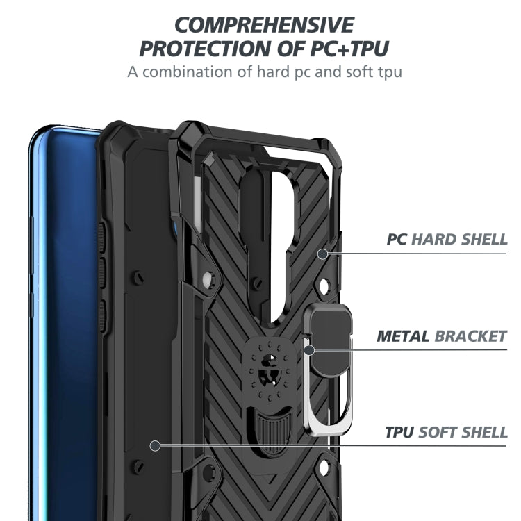 For Motorola Moto G Play 2021 Cool Armor PC + TPU Shockproof Case with 360 Degree Rotation Ring Holder
