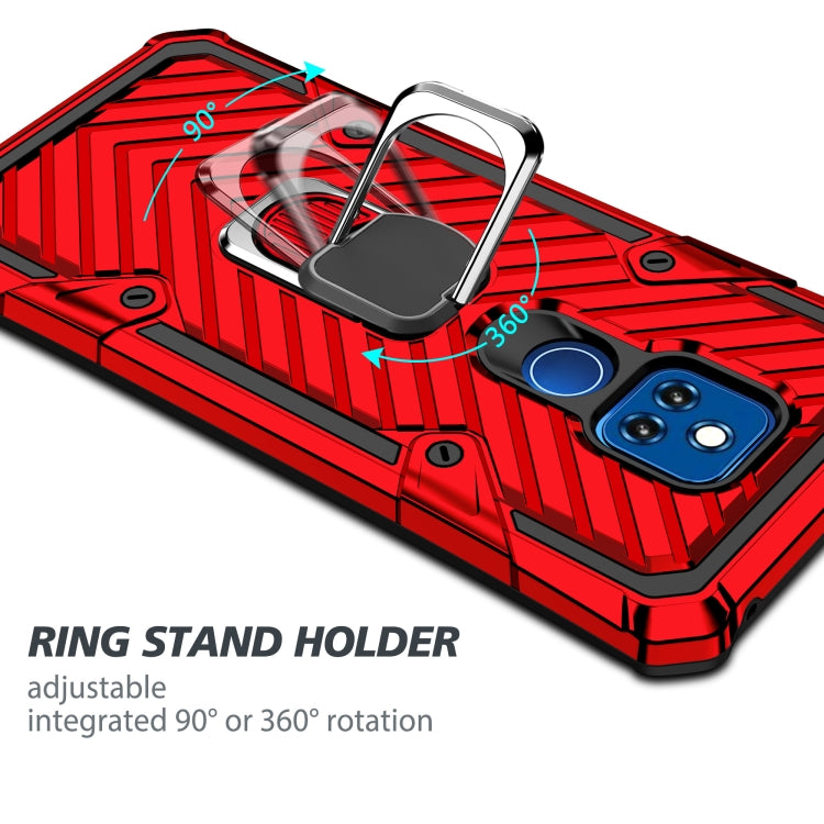 For Motorola Moto G Play 2021 Cool Armor PC + TPU Shockproof Case with 360 Degree Rotation Ring Holder