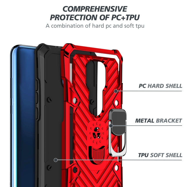 For Motorola Moto G Play 2021 Cool Armor PC + TPU Shockproof Case with 360 Degree Rotation Ring Holder