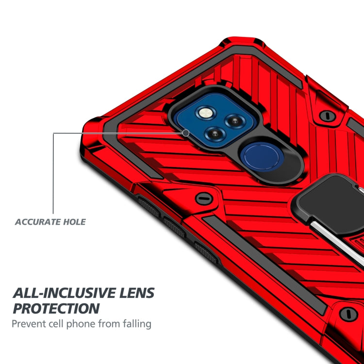 For Motorola Moto G Play 2021 Cool Armor PC + TPU Shockproof Case with 360 Degree Rotation Ring Holder
