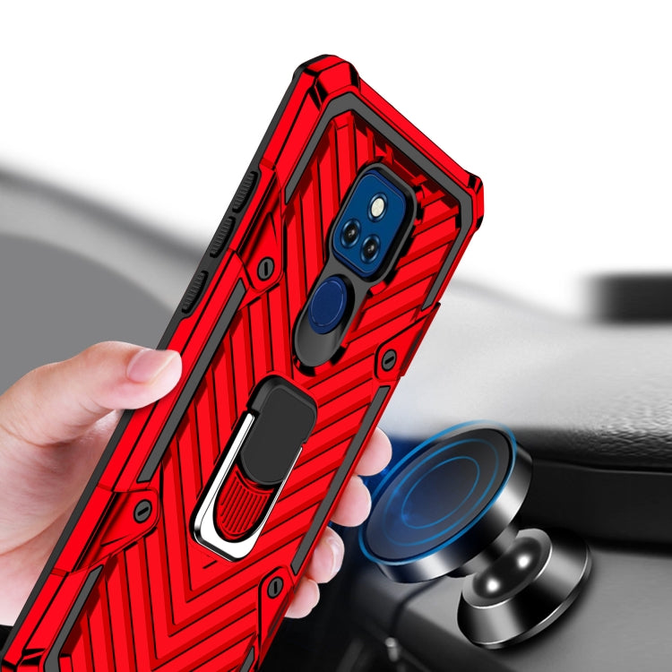 For Motorola Moto G Play 2021 Cool Armor PC + TPU Shockproof Case with 360 Degree Rotation Ring Holder