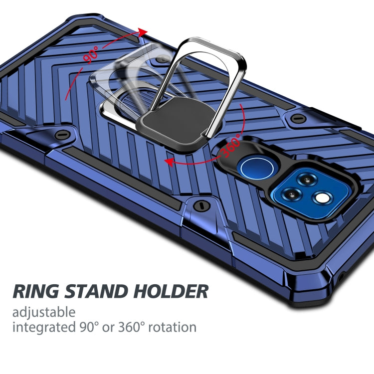 For Motorola Moto G Play 2021 Cool Armor PC + TPU Shockproof Case with 360 Degree Rotation Ring Holder