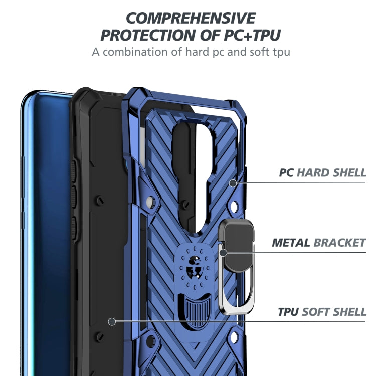 For Motorola Moto G Play 2021 Cool Armor PC + TPU Shockproof Case with 360 Degree Rotation Ring Holder