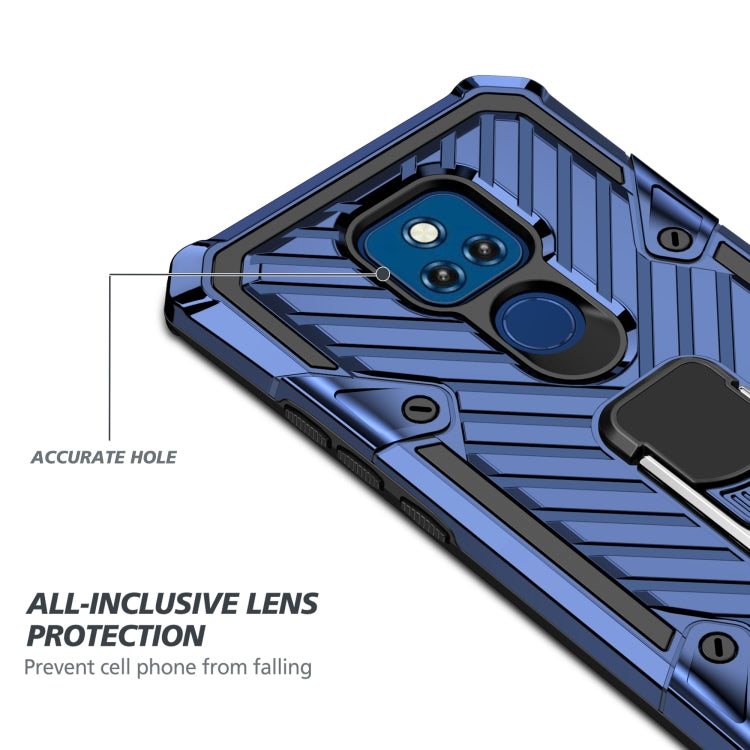 For Motorola Moto G Play 2021 Cool Armor PC + TPU Shockproof Case with 360 Degree Rotation Ring Holder