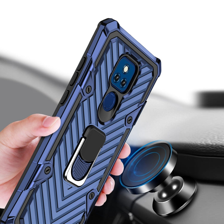 For Motorola Moto G Play 2021 Cool Armor PC + TPU Shockproof Case with 360 Degree Rotation Ring Holder
