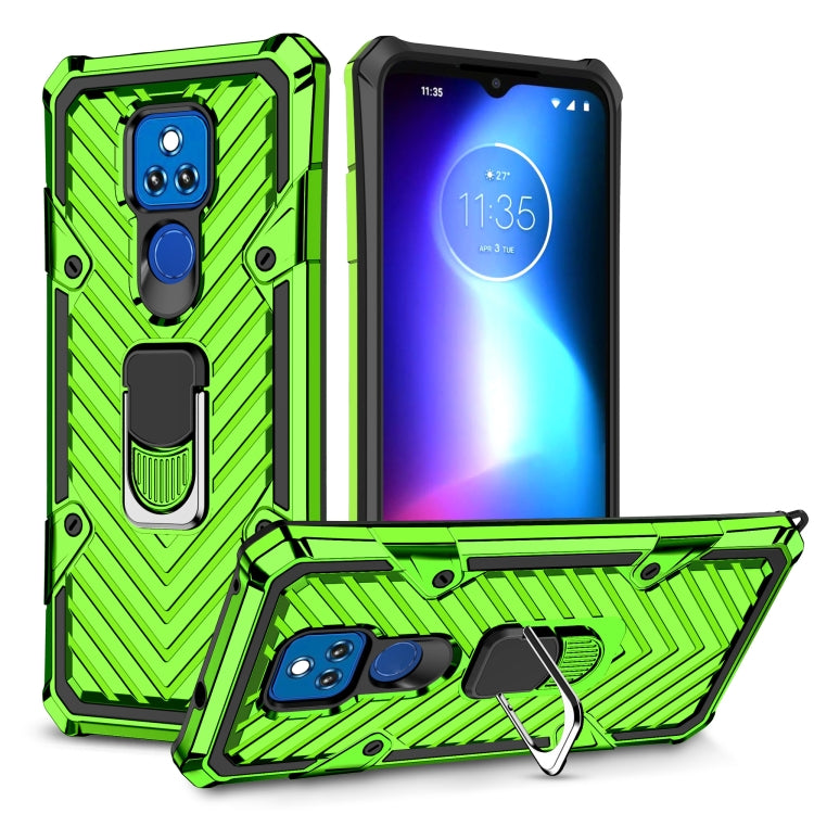 For Motorola Moto G Play 2021 Cool Armor PC + TPU Shockproof Case with 360 Degree Rotation Ring Holder