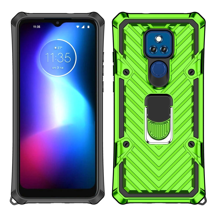 For Motorola Moto G Play 2021 Cool Armor PC + TPU Shockproof Case with 360 Degree Rotation Ring Holder