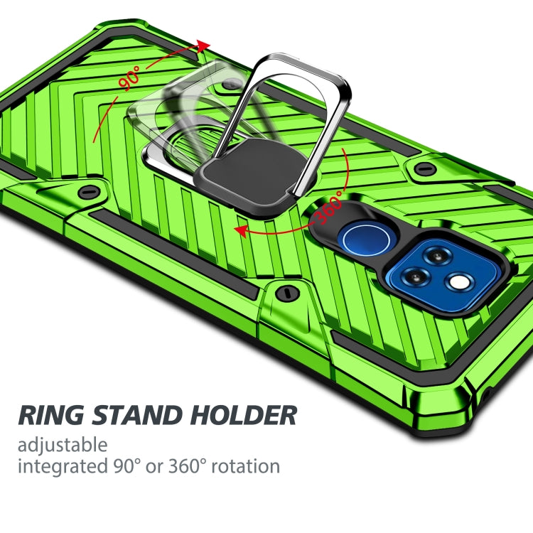 For Motorola Moto G Play 2021 Cool Armor PC + TPU Shockproof Case with 360 Degree Rotation Ring Holder