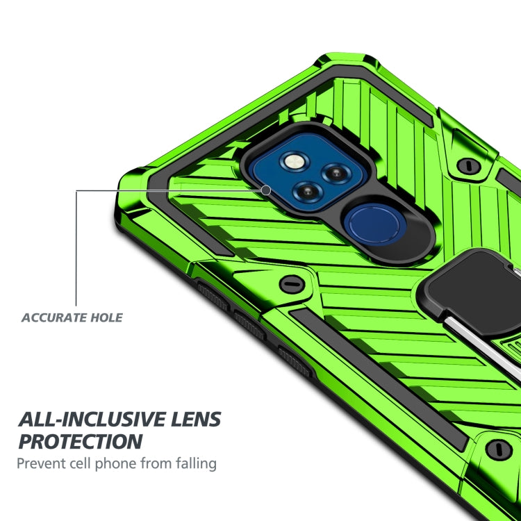 For Motorola Moto G Play 2021 Cool Armor PC + TPU Shockproof Case with 360 Degree Rotation Ring Holder