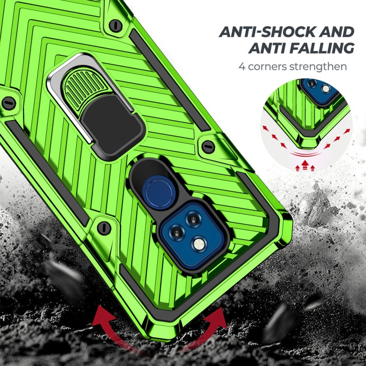 For Motorola Moto G Play 2021 Cool Armor PC + TPU Shockproof Case with 360 Degree Rotation Ring Holder