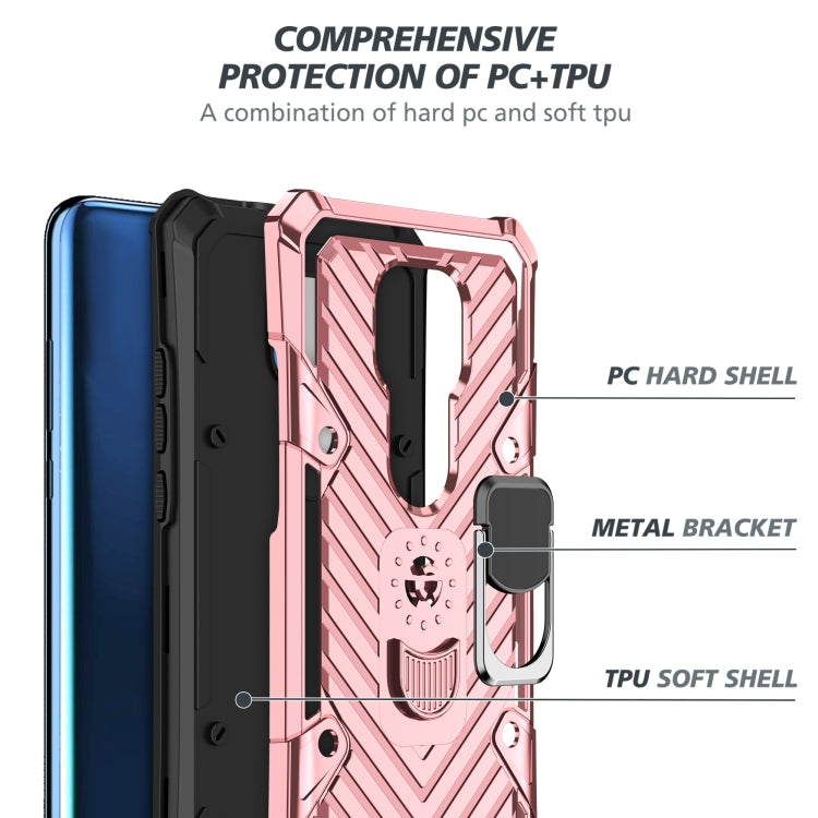For Motorola Moto G Play 2021 Cool Armor PC + TPU Shockproof Case with 360 Degree Rotation Ring Holder