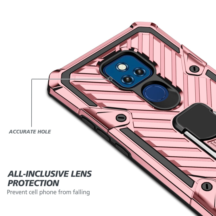 For Motorola Moto G Play 2021 Cool Armor PC + TPU Shockproof Case with 360 Degree Rotation Ring Holder