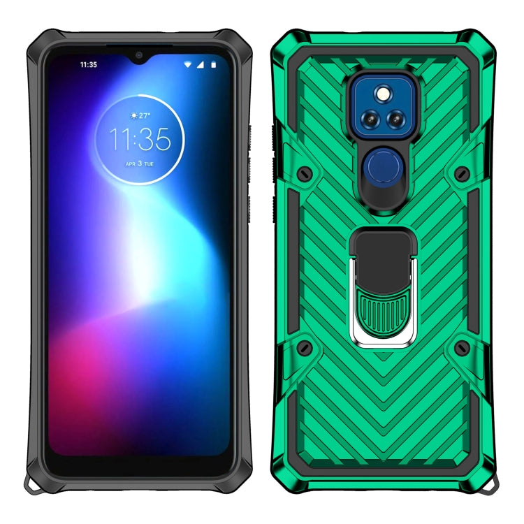 For Motorola Moto G Play 2021 Cool Armor PC + TPU Shockproof Case with 360 Degree Rotation Ring Holder