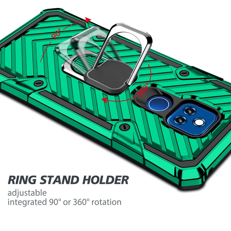 For Motorola Moto G Play 2021 Cool Armor PC + TPU Shockproof Case with 360 Degree Rotation Ring Holder