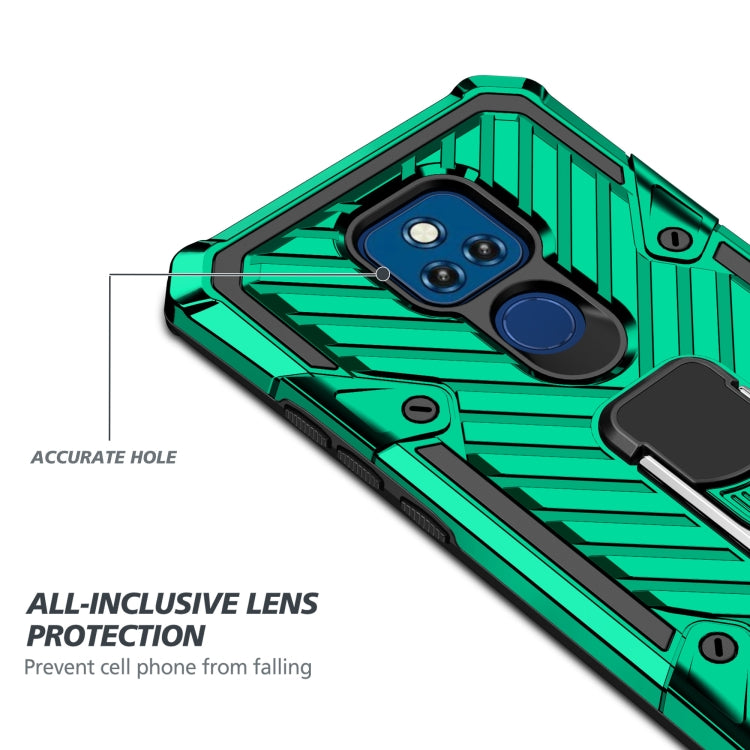 For Motorola Moto G Play 2021 Cool Armor PC + TPU Shockproof Case with 360 Degree Rotation Ring Holder