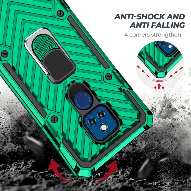 For Motorola Moto G Play 2021 Cool Armor PC + TPU Shockproof Case with 360 Degree Rotation Ring Holder