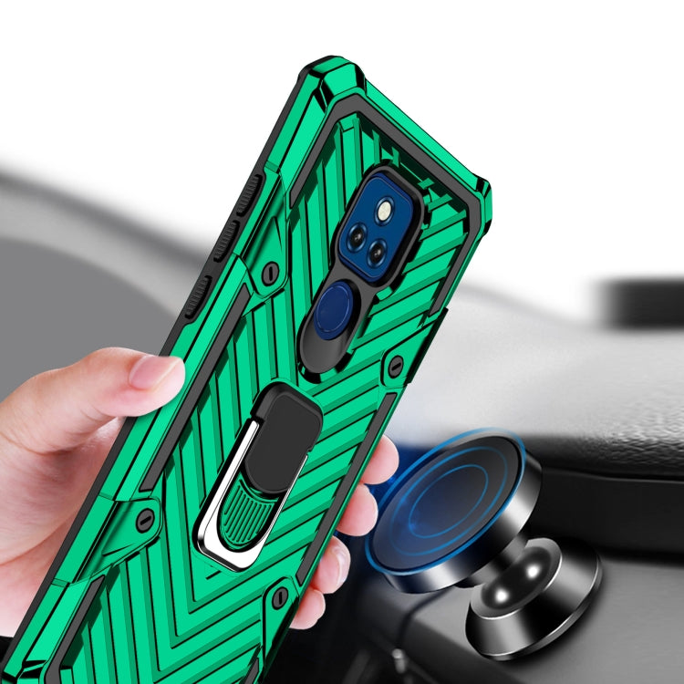 For Motorola Moto G Play 2021 Cool Armor PC + TPU Shockproof Case with 360 Degree Rotation Ring Holder