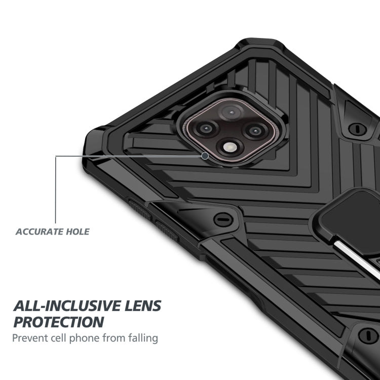 For Motorola Moto G Power 2021 Cool Armor PC + TPU Shockproof Case with 360 Degree Rotation Ring Holder