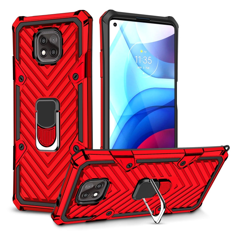 For Motorola Moto G Power 2021 Cool Armor PC + TPU Shockproof Case with 360 Degree Rotation Ring Holder