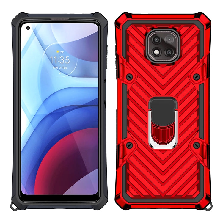 For Motorola Moto G Power 2021 Cool Armor PC + TPU Shockproof Case with 360 Degree Rotation Ring Holder