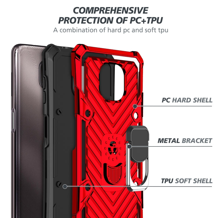 For Motorola Moto G Power 2021 Cool Armor PC + TPU Shockproof Case with 360 Degree Rotation Ring Holder