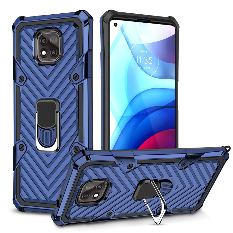 For Motorola Moto G Power 2021 Cool Armor PC + TPU Shockproof Case with 360 Degree Rotation Ring Holder