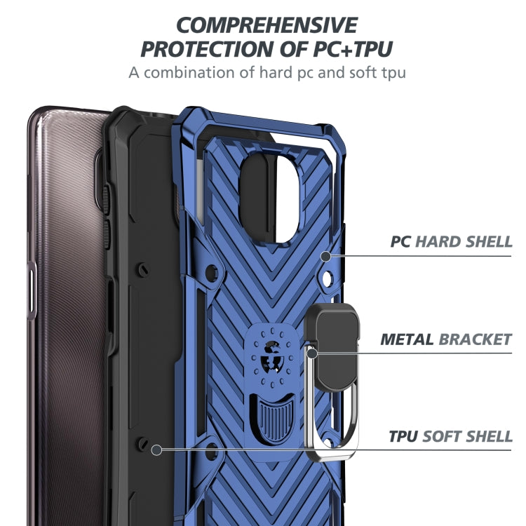 For Motorola Moto G Power 2021 Cool Armor PC + TPU Shockproof Case with 360 Degree Rotation Ring Holder