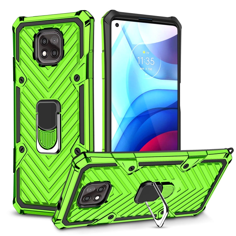 For Motorola Moto G Power 2021 Cool Armor PC + TPU Shockproof Case with 360 Degree Rotation Ring Holder