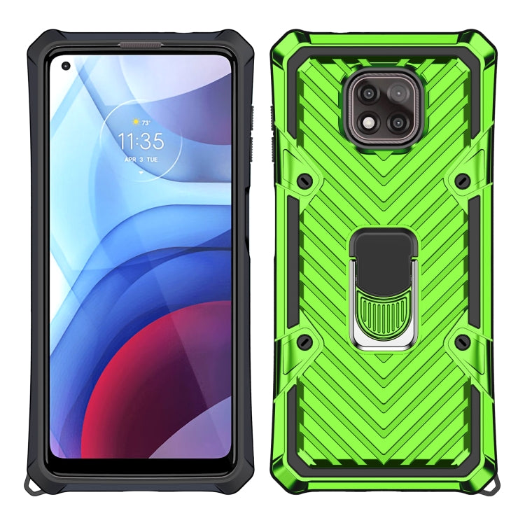 For Motorola Moto G Power 2021 Cool Armor PC + TPU Shockproof Case with 360 Degree Rotation Ring Holder