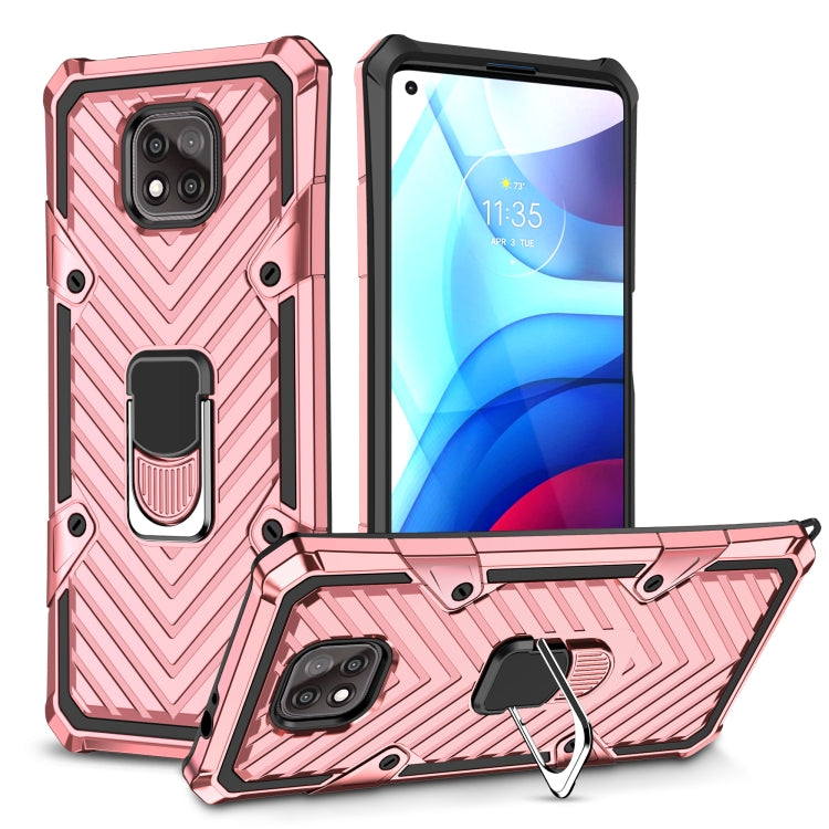 For Motorola Moto G Power 2021 Cool Armor PC + TPU Shockproof Case with 360 Degree Rotation Ring Holder