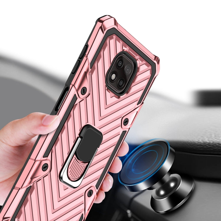 For Motorola Moto G Power 2021 Cool Armor PC + TPU Shockproof Case with 360 Degree Rotation Ring Holder