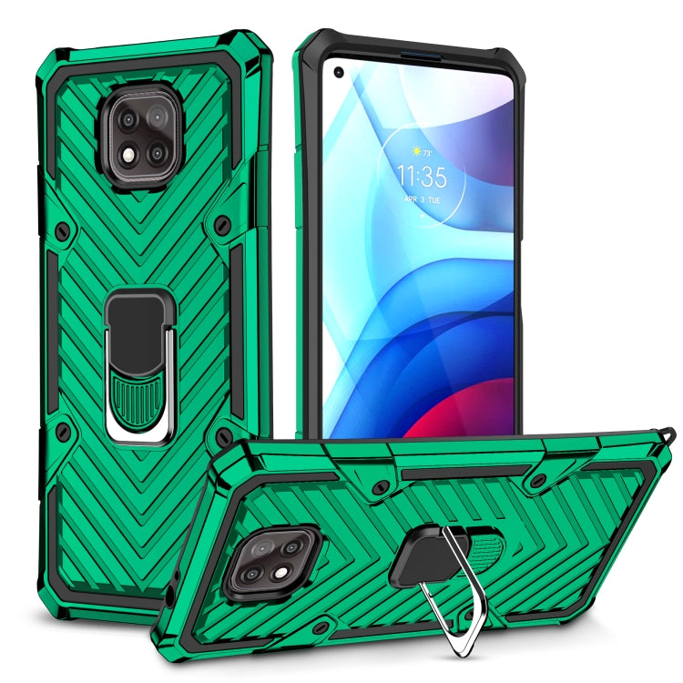 For Motorola Moto G Power 2021 Cool Armor PC + TPU Shockproof Case with 360 Degree Rotation Ring Holder