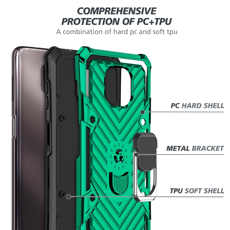 For Motorola Moto G Power 2021 Cool Armor PC + TPU Shockproof Case with 360 Degree Rotation Ring Holder