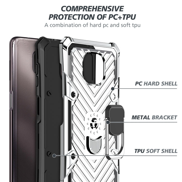 For Motorola Moto G Power 2021 Cool Armor PC + TPU Shockproof Case with 360 Degree Rotation Ring Holder