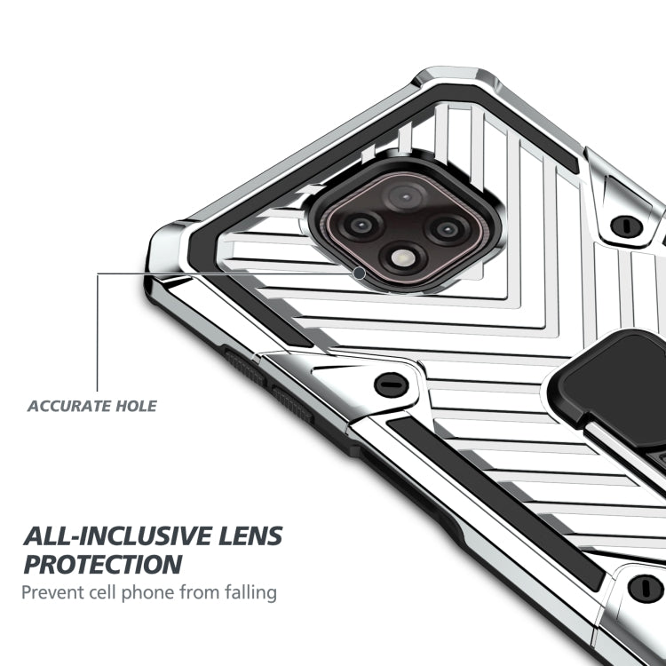 For Motorola Moto G Power 2021 Cool Armor PC + TPU Shockproof Case with 360 Degree Rotation Ring Holder