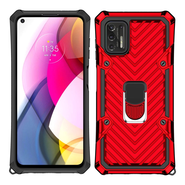 For Motorola Moto G Stylus 2021 Cool Armor PC + TPU Shockproof Case with 360 Degree Rotation Ring Holder