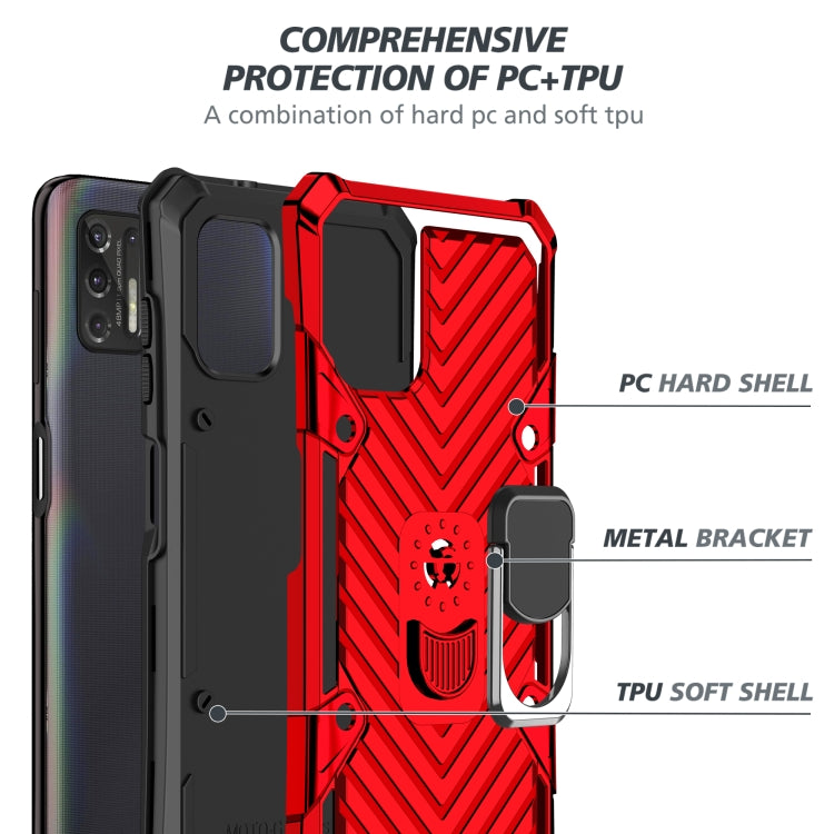 For Motorola Moto G Stylus 2021 Cool Armor PC + TPU Shockproof Case with 360 Degree Rotation Ring Holder