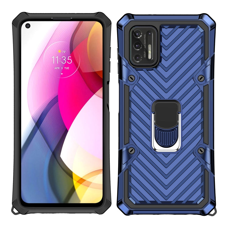For Motorola Moto G Stylus 2021 Cool Armor PC + TPU Shockproof Case with 360 Degree Rotation Ring Holder