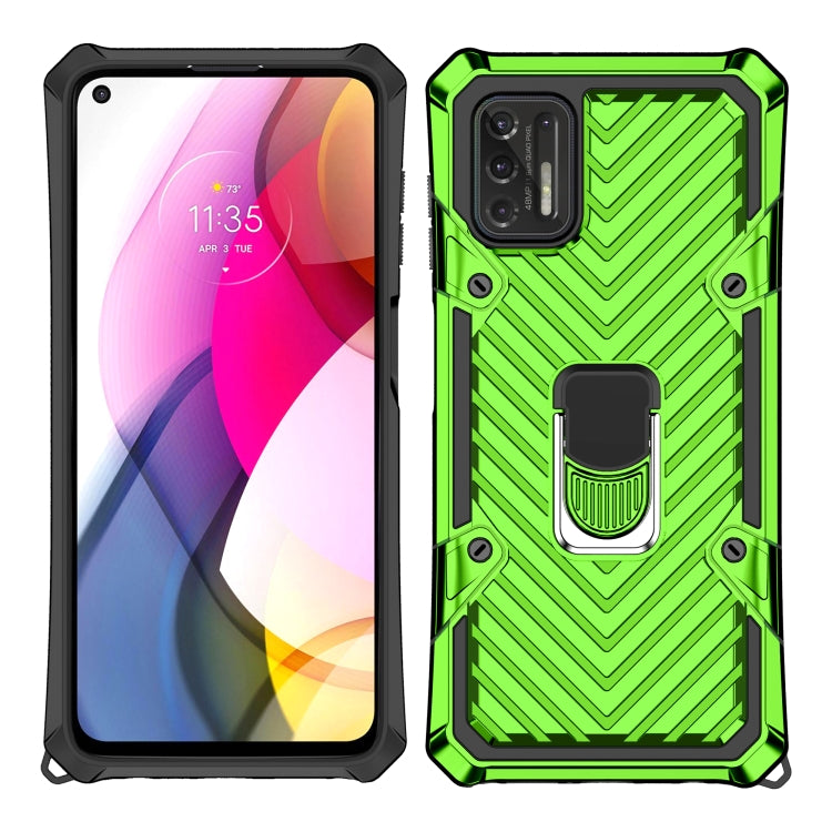 For Motorola Moto G Stylus 2021 Cool Armor PC + TPU Shockproof Case with 360 Degree Rotation Ring Holder