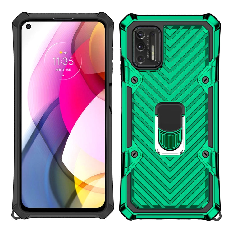 For Motorola Moto G Stylus 2021 Cool Armor PC + TPU Shockproof Case with 360 Degree Rotation Ring Holder